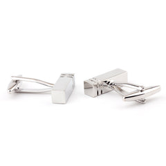 Rectangular Glossy Metal Cufflinks for Men