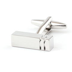 Rectangular Glossy Metal Cufflinks for Men