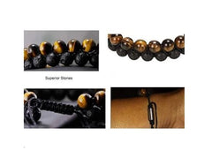 Tiger's Eye & Lava Stone Bracelet for Men