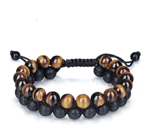 Tiger's Eye & Lava Stone Bracelet for Men