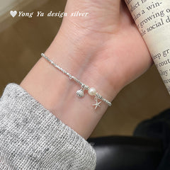 Silver Star Shell Bracelet - Coastal Charm Jewelry