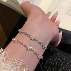 Flashing Mini Flower Zircon Pull-String Bracelet