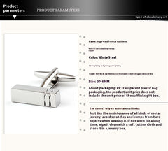 Rectangular Glossy Metal Cufflinks for Men