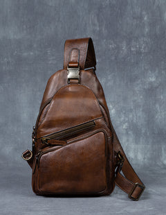 Retro Leather Crossbody Messenger Bag for Men