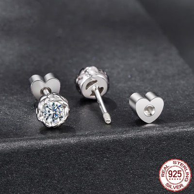 D-Color Moissanite Ear Studs - Premium Rock Candy Texture