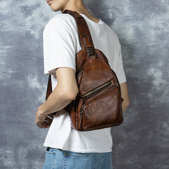 Retro Leather Crossbody Messenger Bag for Men