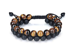 Tiger's Eye & Lava Stone Bracelet for Men