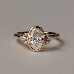 Retro Geometric Oval Ring - Adjustable Statement Ring