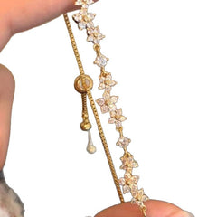 Flashing Mini Flower Zircon Pull-String Bracelet