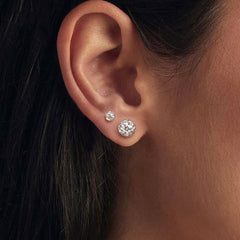 D-Color Moissanite Ear Studs - Premium Rock Candy Texture