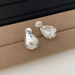 Faceted Drop Ear Clips - Statement Earrings No Piercing Required