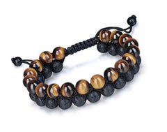 Tiger's Eye & Lava Stone Bracelet for Men