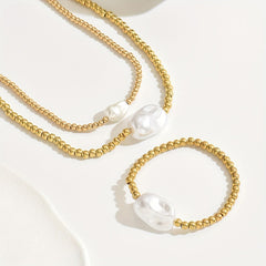 Gold Layered Jewelry Set - Necklace & Bracelet Duo