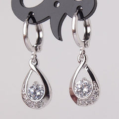 Zircon Water Drop Earrings - Elegant Teardrop Statement Jewelry