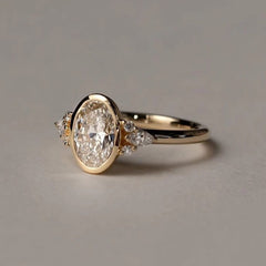 Retro Geometric Oval Ring - Adjustable Statement Ring