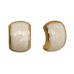 Pearl Off-White Ear Studs - French Retro Geometric Earrings