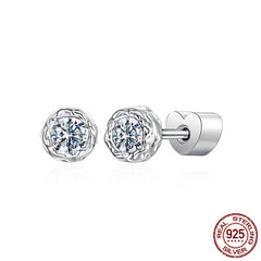 D-Color Moissanite Ear Studs - Premium Rock Candy Texture