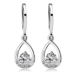 Zircon Water Drop Earrings - Elegant Teardrop Statement Jewelry