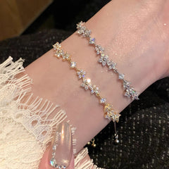 Flashing Mini Flower Zircon Pull-String Bracelet