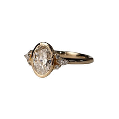 Retro Geometric Oval Ring - Adjustable Statement Ring
