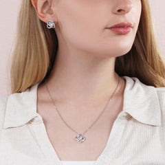 Say I love you with this beautiful Love Knot Necklace and Earrings Set