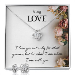 Say I love you with this beautiful Love Knot Necklace and Earrings Set