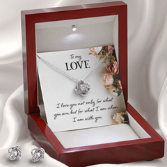 Say I love you with this beautiful Love Knot Necklace and Earrings Set