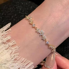 Flashing Mini Flower Zircon Pull-String Bracelet