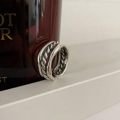 Braided Cable Three-Layer Stacked Ring