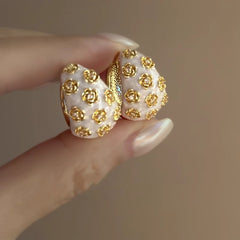 Golden-Line Tassel Earrings - Retro Geometric Pearl Statement Jewelry