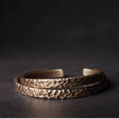 Hammered Vintage Bracelet - Artisan Metal Cuff