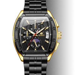 Steel Tonneau Quartz Watch for Men