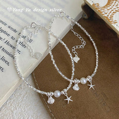 Silver Star Shell Bracelet - Coastal Charm Jewelry