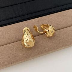 Faceted Drop Ear Clips - Statement Earrings No Piercing Required