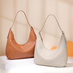 French-Style Large Capacity Leather Tote Bag