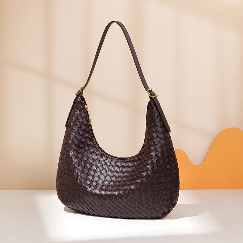 French-Style Large Capacity Leather Tote Bag