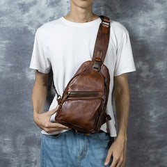 Retro Leather Crossbody Messenger Bag for Men